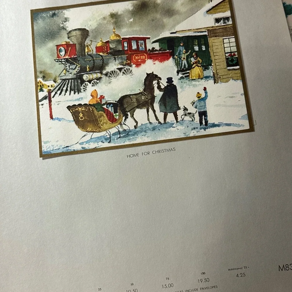 White The Gold Book 1965 Collection Christmas Card Sample Album Gold Good MCM